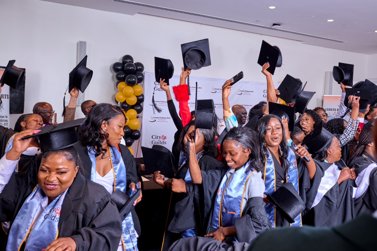 Graduation Cap Throwing Celebration