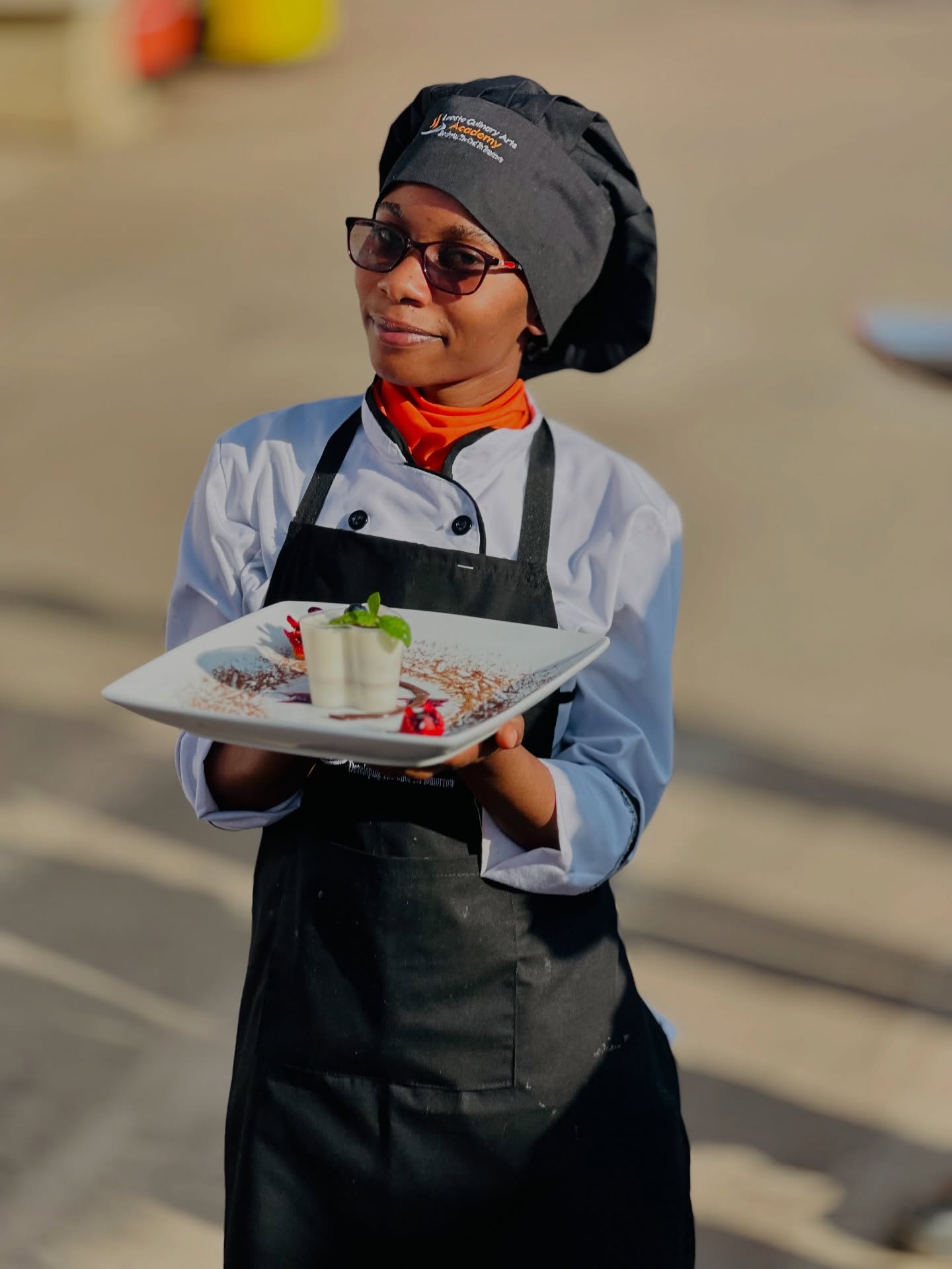Female Chef with Dessert Creation