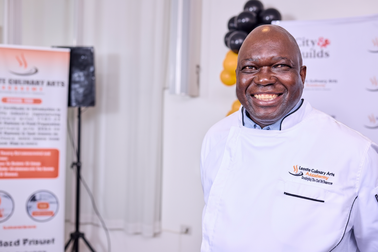 Chef Leonard Moyo with Graduate